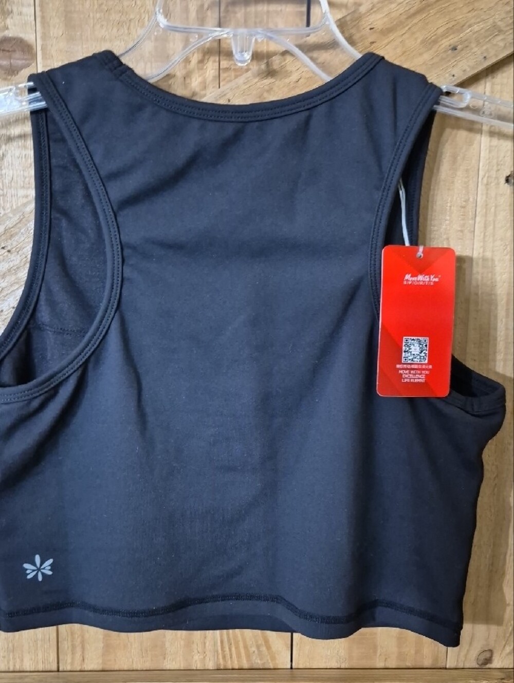 Black Crop Tank Top - Women's Stretch Tank Bra - Picture 3 of 7